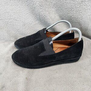 L'Amour Des Pieds Shoes Womens 7.5 Corrine Black Suede Leather Slip On Loafers